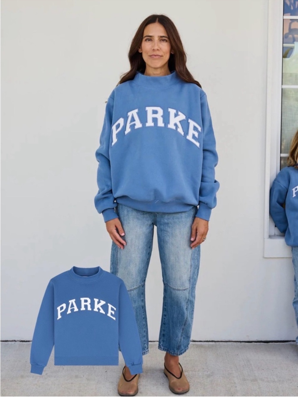 Parke Oversized Blue Crewneck Sweater
